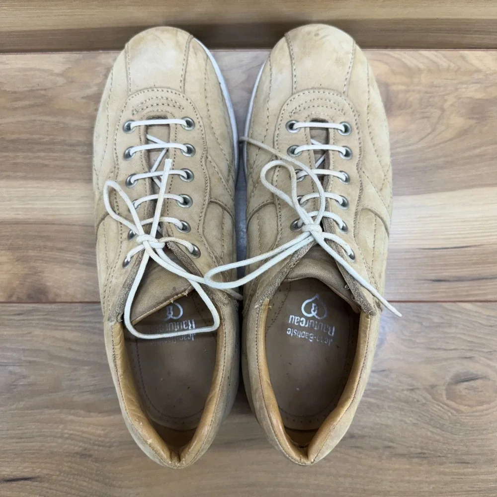 Rare Jean Baptiste Rautureau Mens 41 US 8 Beige Tan Nubuck Chunky Oxfords Hikers